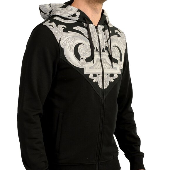 Versace Men's Multi-Color Hooded Full Zip Track Jacket Hoodie US 2XL IT 56 - Picture 2 of 6